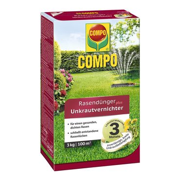 COMPO Rasendünger plus Unkrautvernichter 3kg für 100m²