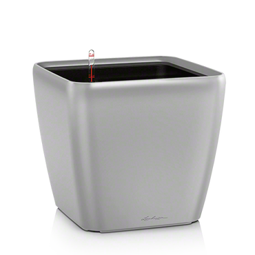 LECHUZA QUADRO Premium LS 28 Komplettset silber metallic