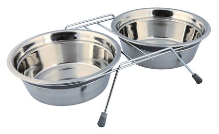 Trixie Napf-Set Eat on Feet mit Klapperschutz, 2×1,5l/ø21 cm
