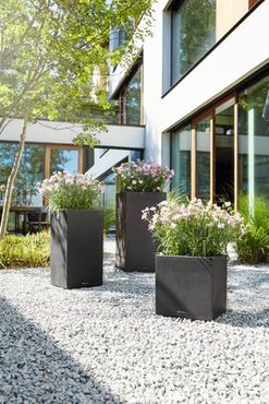 LECHUZA CANTO Stone 40 high Komplettset graphit schwarz