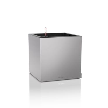 LECHUZA CANTO Premium 40 low Komplettset silber metallic