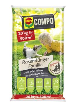 COMPO Rasendünger Familie 20kg für 500m²