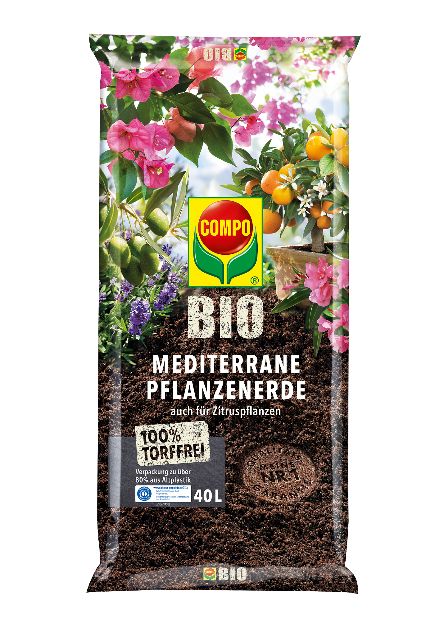 COMPO BIO Mediterrane Pflanzenerde torffrei 40l | meingartencenter24.de -  Garten Online Shop & Weber Grill Store