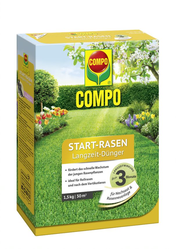 COMPO Start-Rasen Langzeit-Dnger 1,5kg fr 50m | meingartencenter24.de -  Garten Online Shop & Weber Grill Store