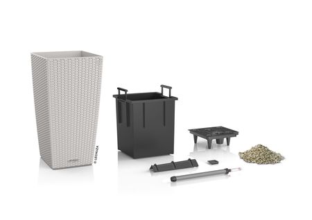 LECHUZA CUBICO Cottage 30 Komplettset lichtgrau