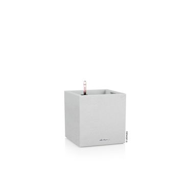 LECHUZA CANTO Stone 40 low Komplettset quarzweiß