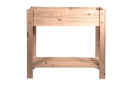 mgc24 Hochbeet für Balkon 80x30x78cm Kiefernholz dunkelbraun