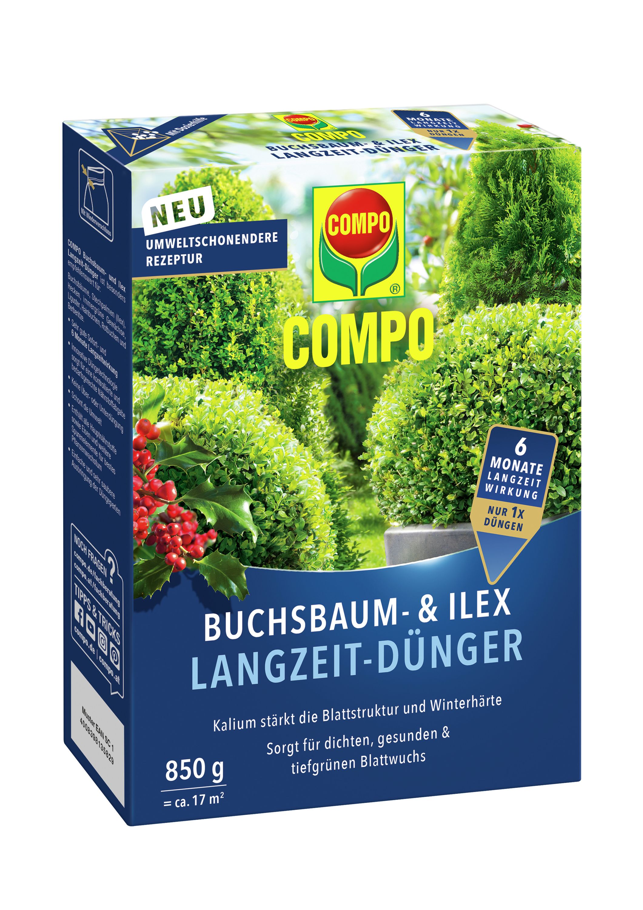 COMPO Buchsbaum- und Ilex Langzeit-Dnger 850g | meingartencenter24.de -  Garten Online Shop & Weber Grill Store