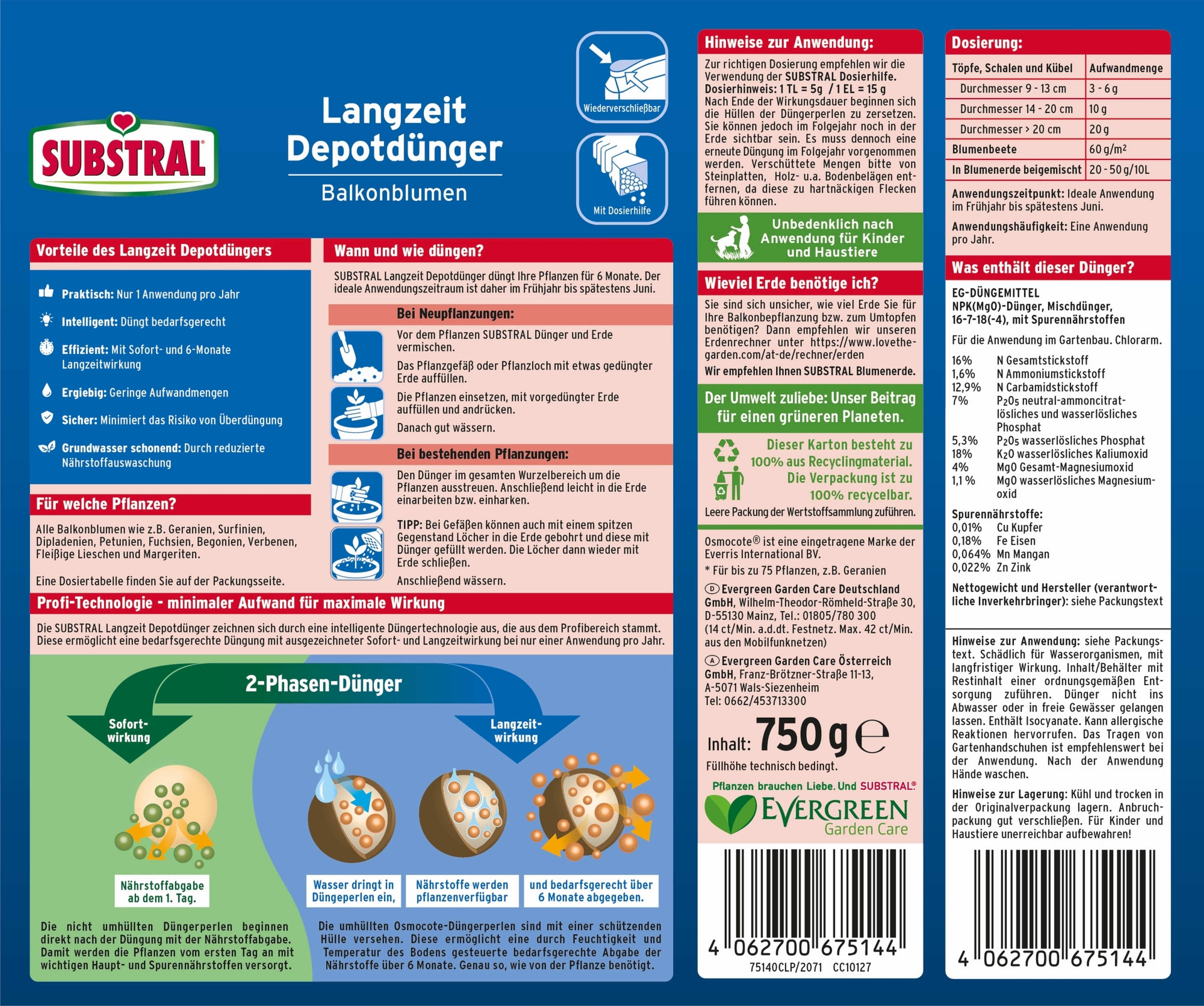 Substral Langzeit Depotdnger Balkonblumen 750g | meingartencenter24.de -  Garten Online Shop & Weber Grill Store