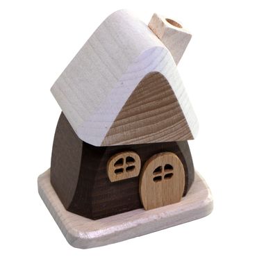 Crottendorfer Räucherhaus aus Holz mit schiefem Dach, braun
