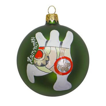 mgc24 Weihnachtskugel Glas handbemalt Ø 8cm - Motiv Hannover 'Nana' grün