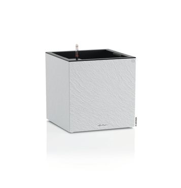 LECHUZA CANTO Slatestone 40 low Komplettset light grey
