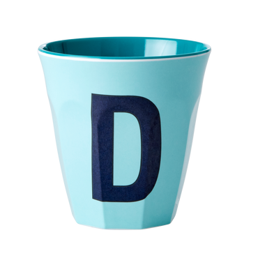 RICE Melaminbecher mit dem Buchstaben D - Mint - Medium - 250ml