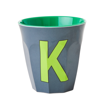 RICE Melaminbecher mit dem Buchstaben K - Dark Grey - Medium - 250ml