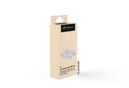 LECHUZA Gurtband weiß 80 cm für Balkonkastenhalterung, 2 Stück