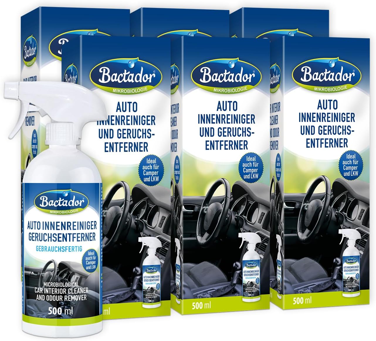 Bactador Auto Innenreiniger und Geruchsentferner Spray 500ml Garten Online Shop & Weber Grill Store