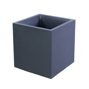 mgc24 Blumenkübel quadratisch - 39,5 x 39,5 x 43,5 cm - 31 L - Basaltoptik anthrazit grau