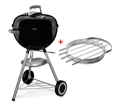 Weber Classic Kettle Ø 47cm Holzkohlegrill Black + Mangal Spieße Set