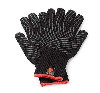 Weber Grillhandschuh-Set (S/M) mit Silikon-Griffflächen, schwarz