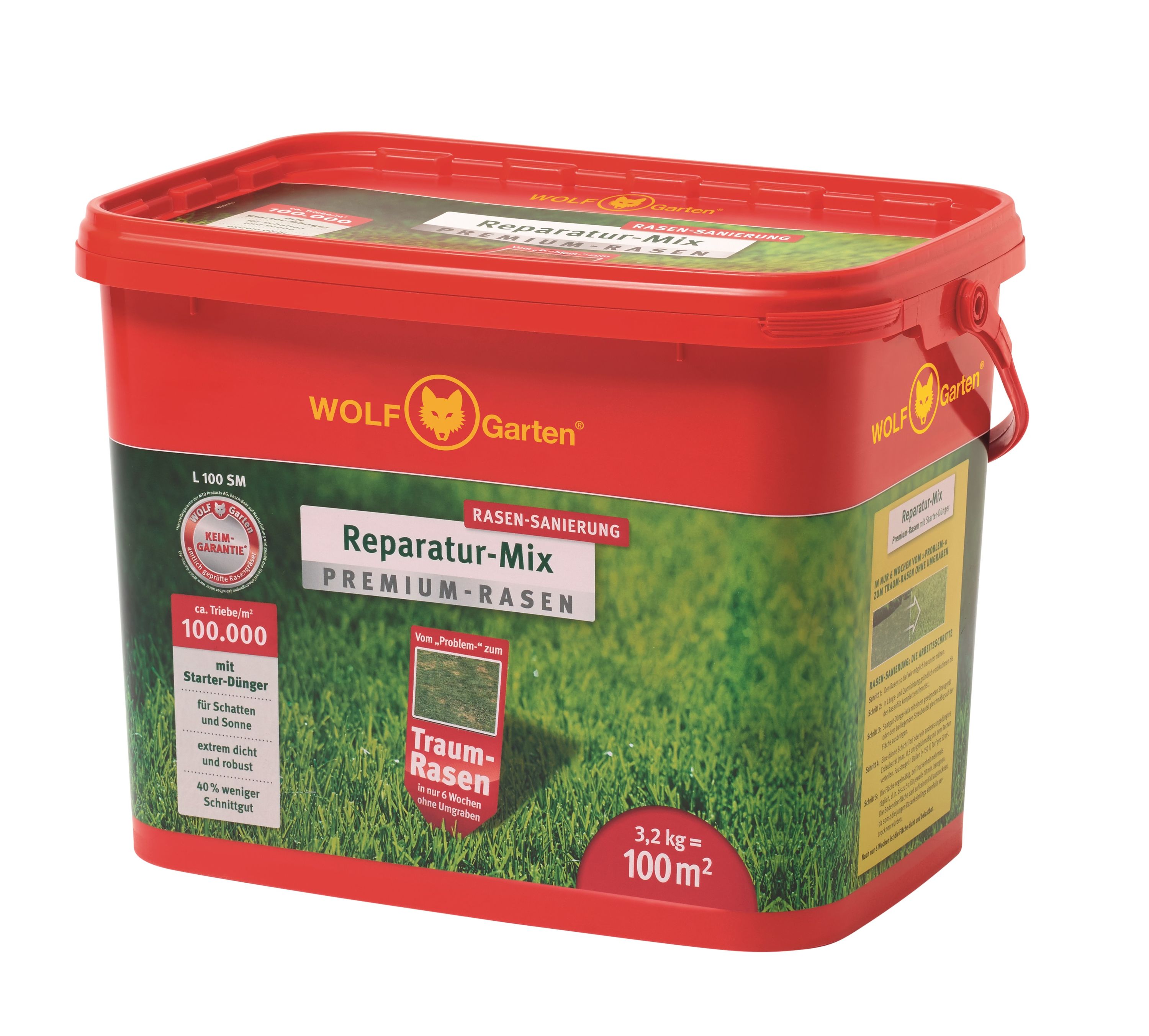 WOLF-Garten L 100 SM Premium-Rasen mit Starter-Dnger 100m, 3,2kg |  meingartencenter24.de - Garten Online Shop & Weber Grill Store