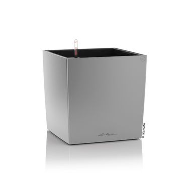 LECHUZA CUBE Premium 30 Komplettset silber metallic