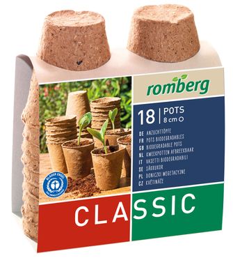 Romberg 18 Anzuchttöpfe 8cm rund